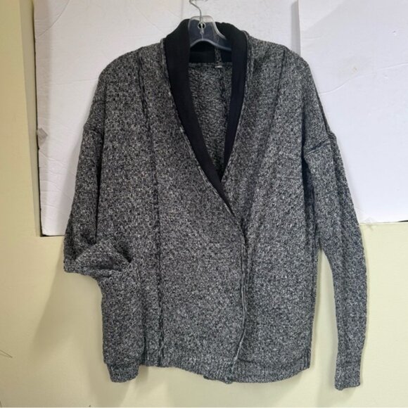 Lululemon Post Practice Cotton Cardigan Knit Sweater Pockets Top Snap Oversize S - Picture 2 of 15